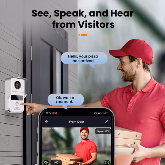 Ahd 1080P WiFi Video Intercom System Smart Video Doorbell Camera