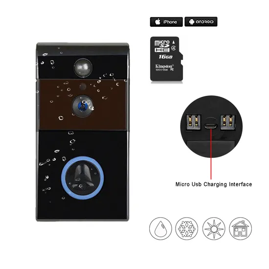 Smart Video Door Bell Monitor for Home Security Protection 