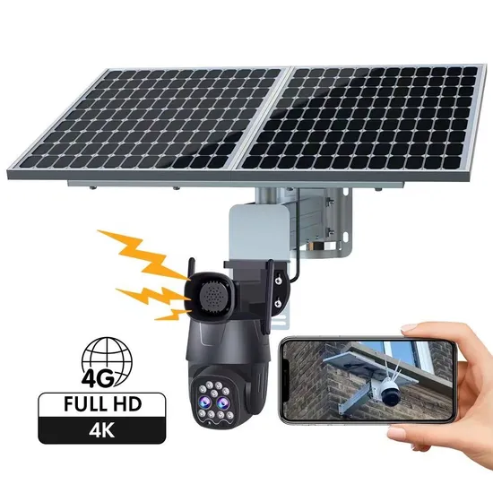 Icam 4MP SIM Card Wireless GSM Home Security 4G PTZ Solar Camera 