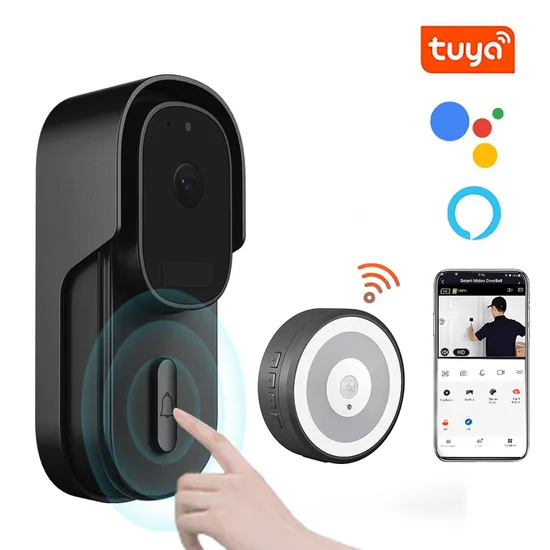 Factory Price Battery Operated Tuya Smart WiFi Video Doorbell Camera with PIR Motion Detection 